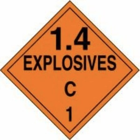 Accuform DOT PLACARD HAZARD CLASS 1  MPL128CT100 MPL128CT100